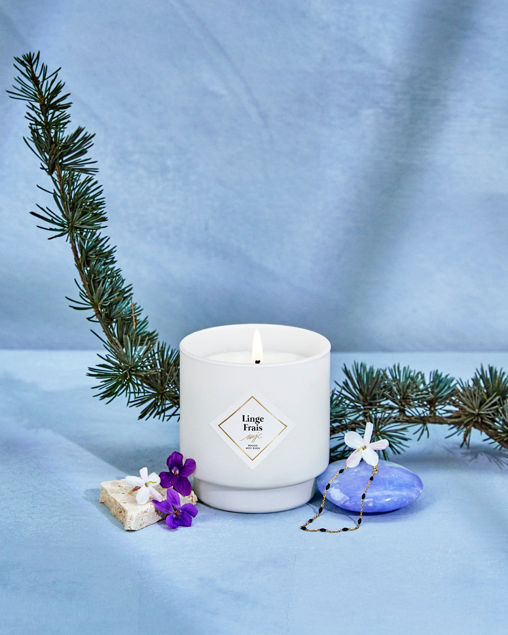 Duftkerze mit Schmuck Frische Wäsche - Linge Frais von My Jolie Candle